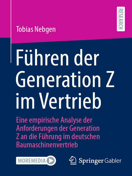 Title details for Führen der Generation Z im Vertrieb by Tobias Nebgen - Available